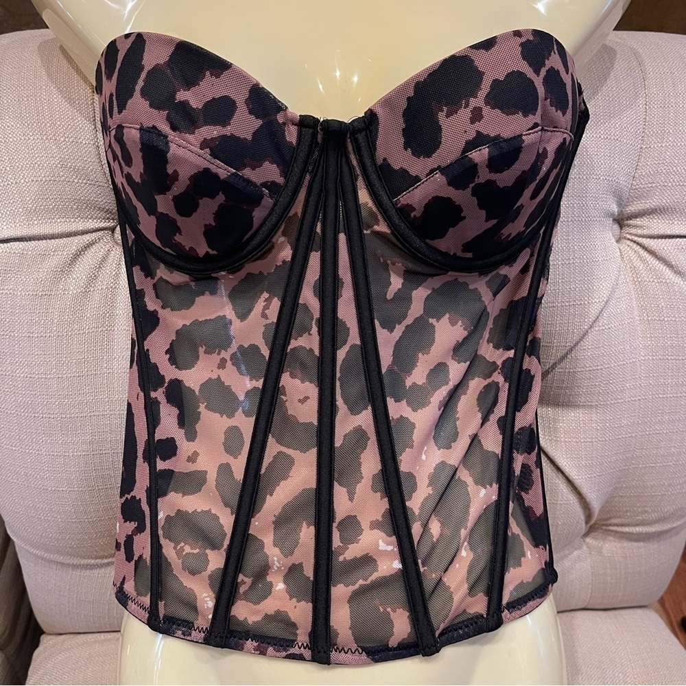 P:  Fierce Babe Mesh Corset Animal print Sz M